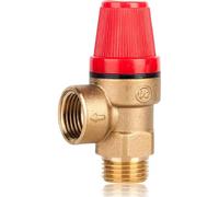 TICFOX Soupape de sécurité de chaudière, Soupape de Sécurité en Laiton G1/2'', DN15 Vanne de Sécurité à Sens Unique avec Filetage à Ressort pour Chauffe Eau Fermés (6Bar DN15)