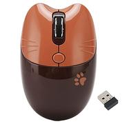 Ticfox Souris sans Fil BT5.1 2,4 GHz Silencieux réglable DPI Veille Automatique Souris de Bureau pour Fille travaillant Famille école café ABS légère Portable (Café)