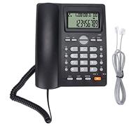 Ticfox Téléphone Filaire avec réduction du Bruit, Identification de l'appelant, Fonction de Recomposition muette, Son Clair, numérotation Rapide pour Le Bureau à Domicile, ABS Noir