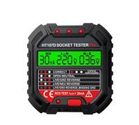 Ticfox Testeur de Prise RCD Testeur de Prise de Courant, HT107D de Multifonctionnel Affichage Numérique Détecteur de Fil de Terre électrique/45-65Hz