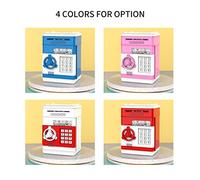 TICFOX Tirelire électronique Mini ATM Mot de passe Tirelire Pièces de monnaie Boîte d'économie Papier à défilement automatique Compte votre argent pour garçons filles Enfants (Blanche)