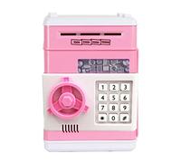 TICFOX Tirelire électronique Mini ATM Mot de passe Tirelire Pièces de monnaie Boîte d'économie Papier à défilement automatique Compte votre argent pour garçons filles Enfants (Rose)