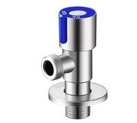 TICFOX Vanne d'angle en acier inoxydable - Vanne d'arrêt d'eau chaude et froide - Raccordement d'eau - Vanne de régulation murale pour salle de bain, cuisine, lavabo, toilettes G1/2" (bleu)