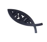 Ticha Autocollant de voiture avec symbole de poisson chrétien pour l'extérieur du véhicule, convient pour le style universel de voiture et la croyance (noir)