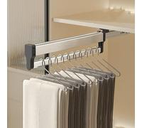 Tiche de placard de tirette extensible à robuste - Tirez la tige de placard, chargez de 25 kg de rail de vêtements extensible, placards Sortez des tiges de voiturier de pantalon, réglage de 30 à 80