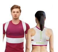Tichinis Correcteur de dos pour améliorer la posture du dos et de la colonne vertébrale et ainsi éviter les douleurs et blessures | Harnais correcteur de posture dos pour homme et femme, blanc