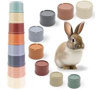 TiciKim Lot de 8 gobelets empilables pour lapins, jouets multicolores, empilables, nourriture pour lapin, jouet distributeur de nourriture pour lapins, lapins et plus encore