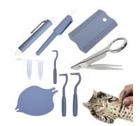 Tick Remover - Outil de retrait de tick en acier inoxydable | Outil de suppression de tique | Ensemble de boutons de puces pour chiots | Flea ergonomique multifonctionnelle et tique | K