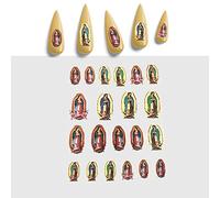 Tickers Ongles Autocollants Carton 3D Soutenu Jésus Motif Nail Art Decal Vierge Marie Nail Decal,Couleur-1