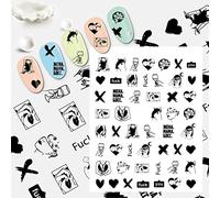 Tickers Ongles Autocollants Sexy Femalez Stickers Ongles Décoratifs Motif 3D Décoration Des Ongles,Couleur-01