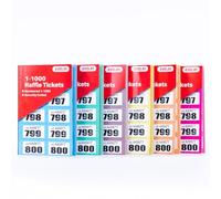 Ticket de tombola | 6 livres de 1 à 1000 | Facile à déchirer | Perforé - Couleurs mélangées - Tickets de tirage tombola numérotés pour vestiaire