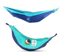 Ticket to the Moon Fair Trade & Artisanal 1-2 Pers. Léger Kingsize-Hamac Bleu Roi/Turquoise pour Voyages, Camping, Jardin, XL 3.2 * 2.3m, 700g, Nylon en Soie De Parachute, Installation < 1min