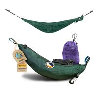 Ticket to the Moon Hamac d’extérieur pour Enfants Vert | en Soie de Parachute en Nylon 160 x 100 cm, 315 g - avec Mini-Mousqueton 6 KN et Corde Depuis 1996