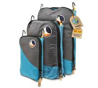 Ticket to the Moon Travel Cube Set - Gris x 3 | Cube de rangement extérieur en 3 tailles avec 4 mousquetons - Organisateur pour valise/sac de voyage en nylon parachute | Original depuis 1996