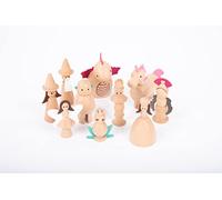 TickiT Figurines enchantées en bois 73496 Taille unique Blanc, Noir, Vert, Marron, Rose
