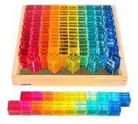 TickiT 73548 Gem Cube Plateau Miroir, Moyen, [Multiple Colors Including Blue, Red, and Green]