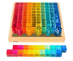 TickiT 73548 Gem Cube Plateau Miroir, Moyen, [Multiple Colors Including Blue, Red, and Green]