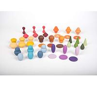 TickiT 74051 Wooden Treasures Sample Set, Green Purple Yellow Red Orange Blue Brown