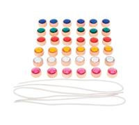 tickit Bijoux de laçage en bois - Pierres précieuses à facettes aux couleurs vives dans un cadre en bois de hêtre certifié FSC pour jeu créatif, filetage et développement de la motricité fine - 36