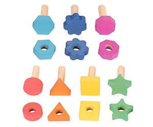 tickit Écrous et boulons Rainbow Wooden, lot de 7 | Jeu de vissage pour développer motricité fine, coordination, tri et comptage.