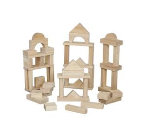 tickit Jumbo Wooden Block Set, 54 Blocs en hévéa | Jeu de construction dès 12 mois pour développer créativité et résolution de problèmes.