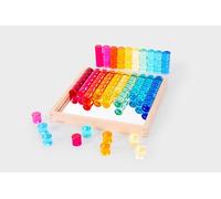 tickit Lot de 100 Pierres précieuses colorées en Acrylique avec Plateau en Bois pour Jeu sensoriel, tri des Couleurs, création de Motifs et pièces d'apprentissage de la Petite enfance
