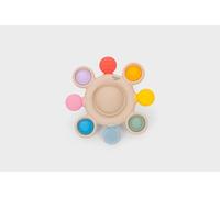 tickit Silisoft Hochet sensoriel en silicone pour bébé avec boutons pression colorés, hochet central doux, picots à mâcher texturés, léger et sûr pour soulager la dentition, arc-en-ciel