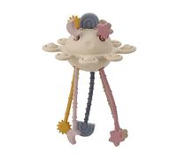 tickit Silisoft Jouet sensoriel avec tentacules en Silicone strié terreux et Boutons Pression pour Jeu sensoriel et développement précoce de la motricité, Terre