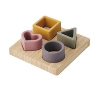 tickit Silisoft Puzzle sensoriel en Silicone Souple avec 4 Formes géométriques pour la motricité Fine de bébé, Le développement cognitif et l'apprentissage précoce, Terre