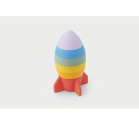 tickit Silisoft Rocket Stacker - 6 Sections empilables en Silicone pour Les compétences motrices Fines de bébé, Exploration sensorielle et Jeu créatif, Arc-en-Ciel