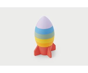 tickit Silisoft Rocket Stacker - 6 Sections empilables en Silicone pour Les compétences motrices Fines de bébé, Exploration sensorielle et Jeu créatif, Arc-en-Ciel