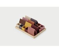 tickit SiliSoft Village Blocks - Ensemble de construction de 16 pièces en silicone durable et bambou naturel avec blocs de maison et cubes ouverts pour la construction imaginative, créative et le jeu