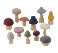 tickit SiliSoft Woodland Mushroom Lot de 12 Champignons en Silicone Souple et Bois pour Jeu sensoriel, compétences motrices et Aventures imaginatives dans Le Monde de la Terre