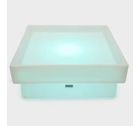 tickit Table Carrée Discovery Glow - Table sensorielle à LED avec Rebord, Changement de Couleur, télécommande, Usage intérieur/extérieur.