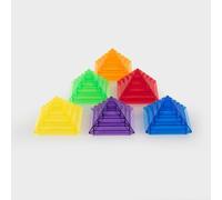 tickit Translucent Color Stacking Pyramids - Ensemble de Couches carrées empilables pour Les constructions créatives, la motricité, l’Apprentissage des Couleurs et Le Jeu de Panneaux Lumineux