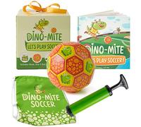 Tickle & Main Dino-Mite - Coffret Cadeau Let's Play Soccer - Comprend Un Livre, Un Ballon de Taille 3 et Un Sac à Dos à Cordon pour Les garçons et Les Filles âgés de 1, 2, 3, 4 et 5 Ans.