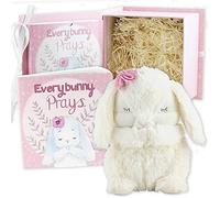 Tickle & Main Everybunny Prays - Coffret cadeau bébé et tout-petit avec lapin musical priant et livre de prières dans une boîte souvenir pour filles, cadeaux de baptême pour filles - Rose