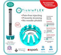 TickleFlex Aiguille à insuline pour stylo à insuline - En attente de brevet primé, ajustement universel pour aiguilles de stylo standard pour réduire la douleur, les ecchymoses et l'anxiété - Fabriqué