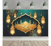 TICKLELY Banniere Ramadan Bannière de fond pour décoration du Ramadan Mubarak, 1 pièce, 180x110cm, bannière de fond musulman, décoration de fête Eid Mubarak