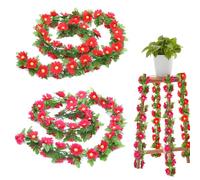 TICKLELY Guirlande de Fleurs Artificielles - 2 Pièces Ensemble Décoratif pour Mariage, Guirlande de Feuillage Artificiel pour Décoration de Maison et Jardin