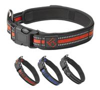 TickTrick Collier pour chien avec support de bande anti-tiques intégré - Collier de dressage pour chien en nylon robuste - Réfléchissant - S-XL - Noir, rouge, bleu - Pour petits et grands chiens