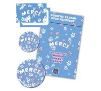 Ticky Tacky Kit Cadeau Merci Fleurs Pack Carte + Miroir + Aimant Version Fleurs | Cadeau pour la maîtresse, la nounou…