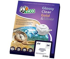 TICO GL4-4416 Boîte de 6000 étiquettes adhésives en papier or ovale 44 x 16 mm A4