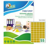 Tico Italia GL4-3622 Étiquettes satinées, 36 x 22 mm, Doré
