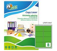 Tico LP4FV-9967 Lot de 70 étiquettes d'angle arrondi, 70 FF, 99,1 x 67,7 cm, vert, 70 pièces