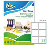 Tico PG4-9444 Lot de 100 feuilles A4 d'étiquettes autocollantes blanches brillantes (94 x 44 mm)