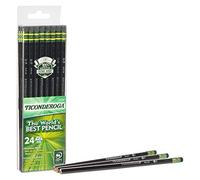 Ticonderoga Lot de 24 crayons à papier graphite #2 HB doux, noir (13926)