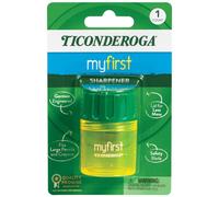 Ticonderoga My First Taille-crayon en forme de tonneau, jaune et vert, 1 pièce