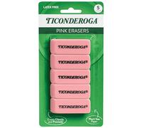 Ticonderoga Stamps Forever Lot de 5 gommes compensées Rose
