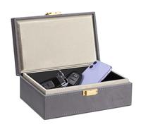 TICONN Faraday Box Protection de e voiture en cuir synthétique bloquant le signal RFID pour porte-clés sans clé, pochette de blocage de signal RFID (gris)
